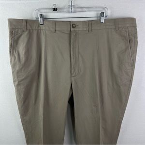 ROWM Mens Pants 46x29 Brown Khaki Dress Casual Chino Pleated Formal